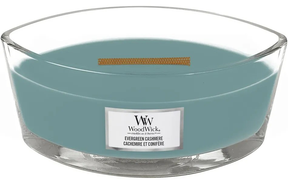 WoodWick Vonná sviečka loď Evergreen Cashmere, 453 g