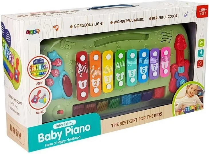 LEAN Toys Detské klavíry Cimbaly Osvetlené klávesy Hudba