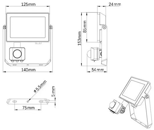 Philips - LED Vonkajší reflektor so senzorom PROJECTLINE LED/20W/230V IP65 4000K