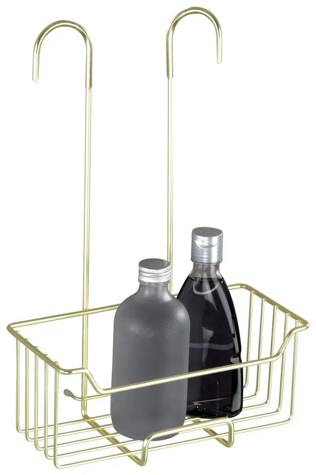 Závesná kúpeľňová polička z nehrdzavejúcej ocele v zlatej farbe Milo – Wenko