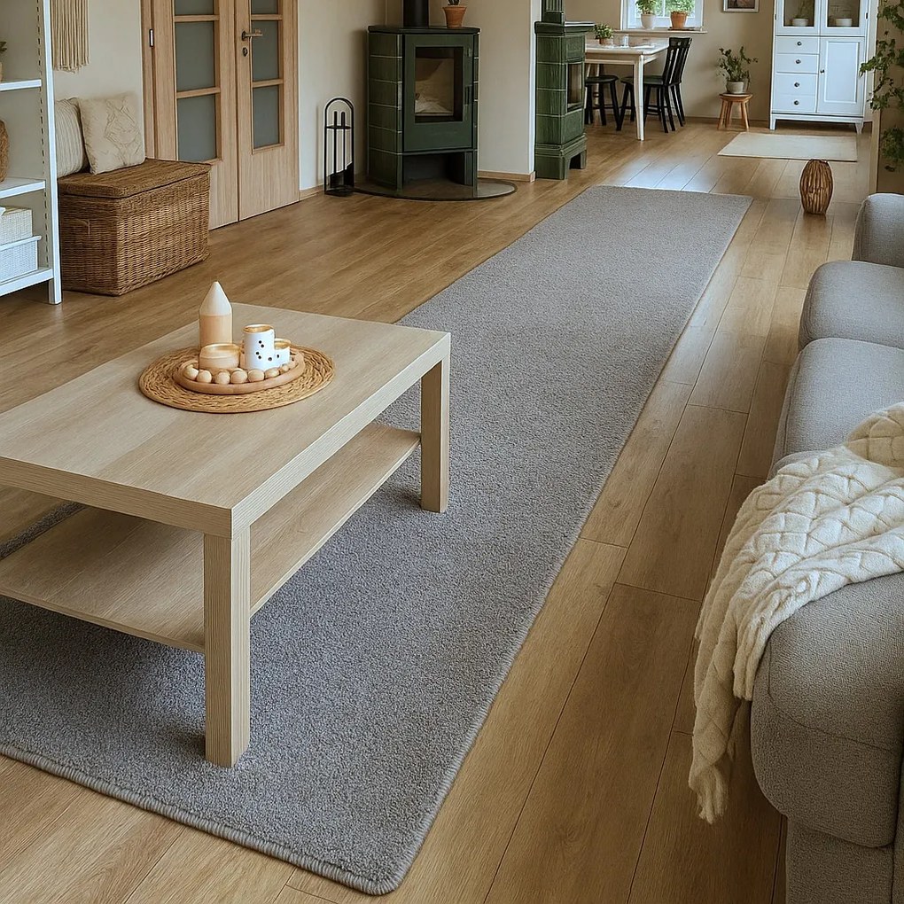 AladinWorld Expres, Behúň Velur Ultra strieborný, 120x400, šedá, detská izba