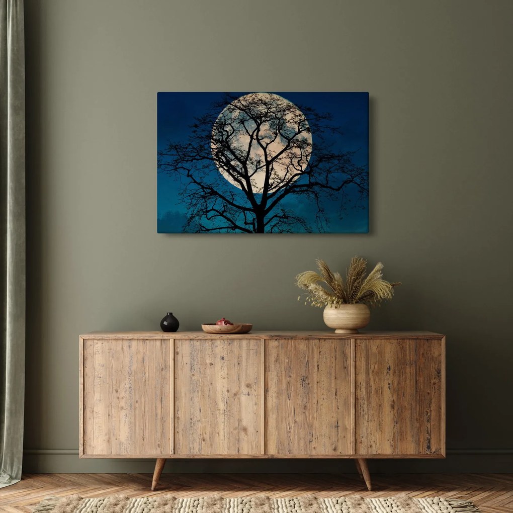 Obraz stromu so splnom (90x60 cm)