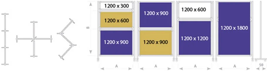 Obojstranná korková tabuľa pre paravány TM, 1200 x 1800 mm
