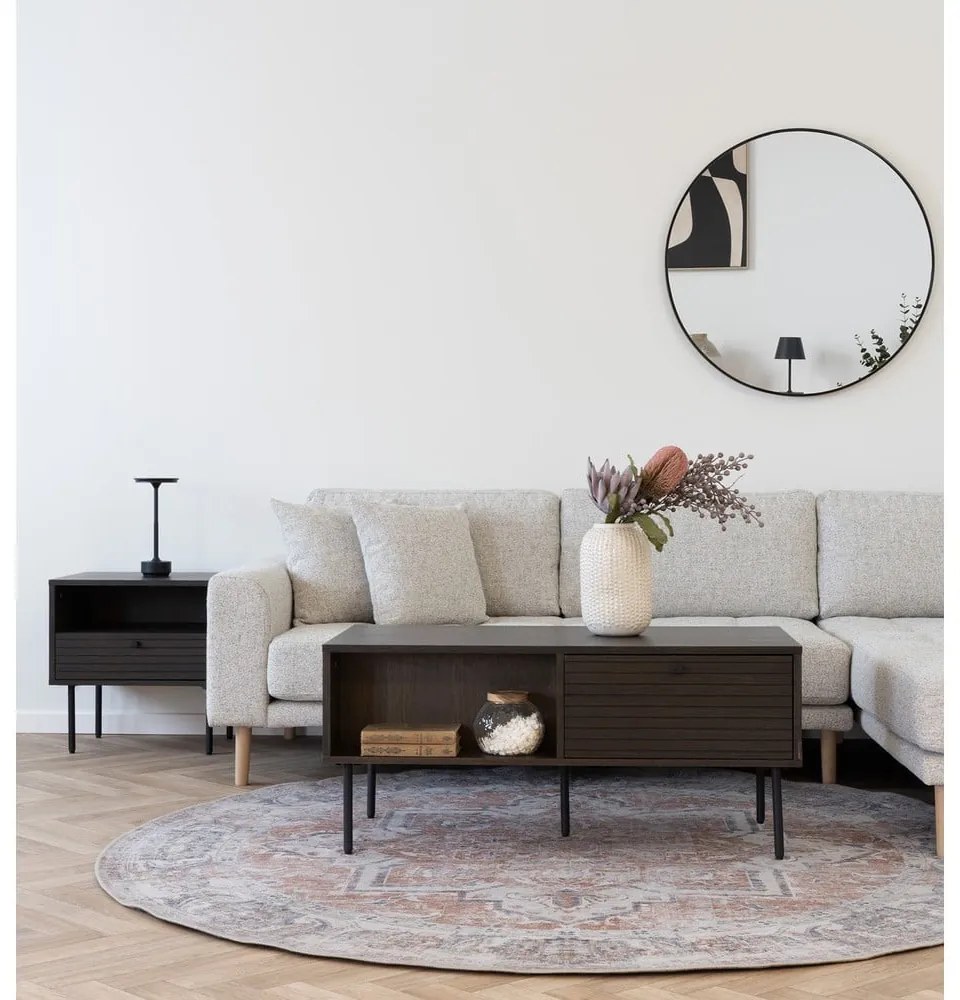 Tmavohnedý konferenčný stolík v dekore duba 50x100 cm Kyoto – House Nordic