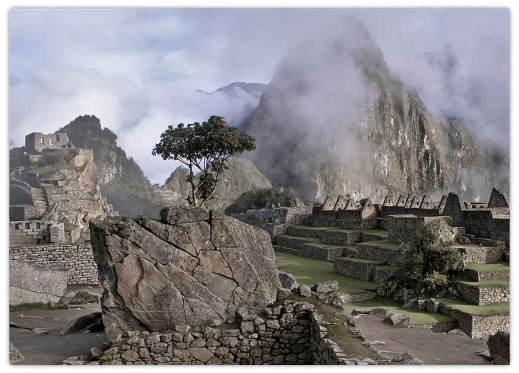 Sklenený obraz - Machu Picchu (70x50 cm)