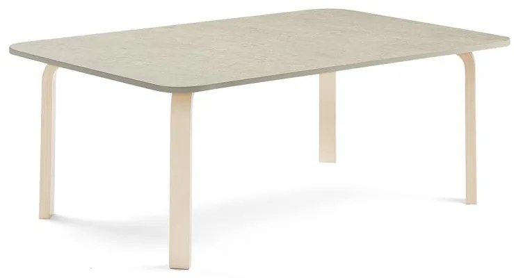 Stôl ELTON, 1800x800x530 mm, linoleum - šedá, breza