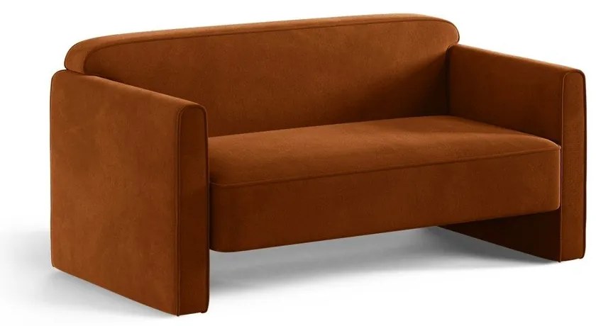 Terakotová zamatová pohovka 140 cm Abby – Micadoni