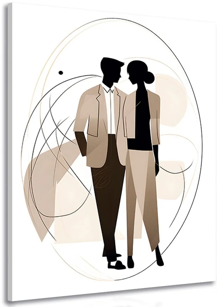 Obraz abstraktné tvary elegantný pár