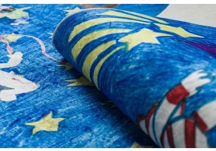 Sammer Bambino detský koberec v modrej farbe s motívom vesmíru I168 120 x 170 cm