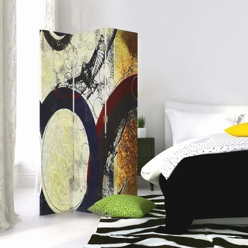 Gario Paraván Grafitový abstrakt Rozmery: 110 x 170 cm, Prevedenie: Klasický paraván