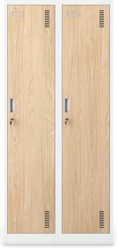 Šatníková pracovná skrinka so štyrmi priehradkami, biela/dub Sonoma, 800x1800x500 mm: KACPER Eco Design