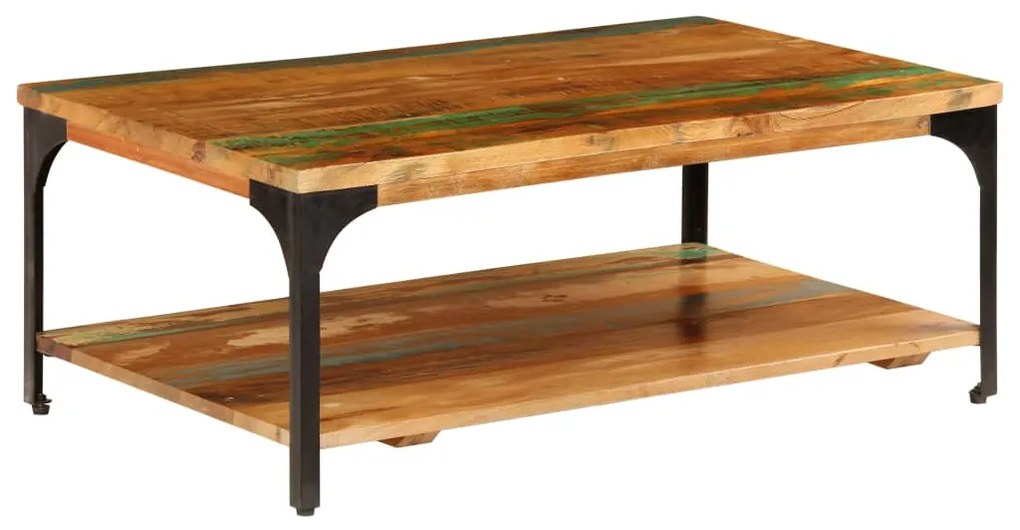 vidaXL Konferenčný stolík z recyklovaného dreva s policou 100x60x35 cm
