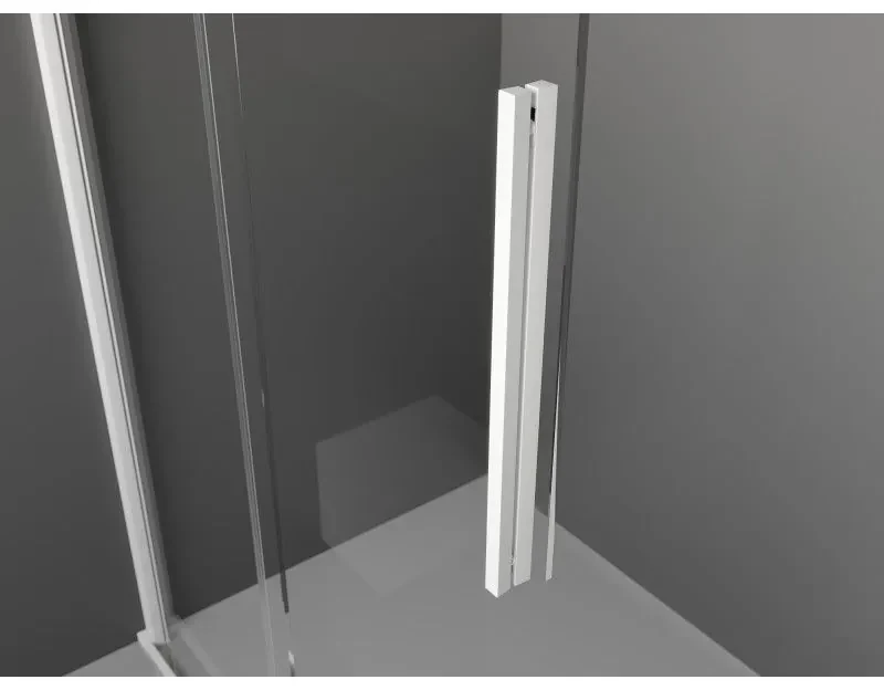 Mexen Velar L, posuvná sprchová zástena Walk-in 120 x 200 cm, 8mm sklo námraza, biela matná, 871-120-003-33-20
