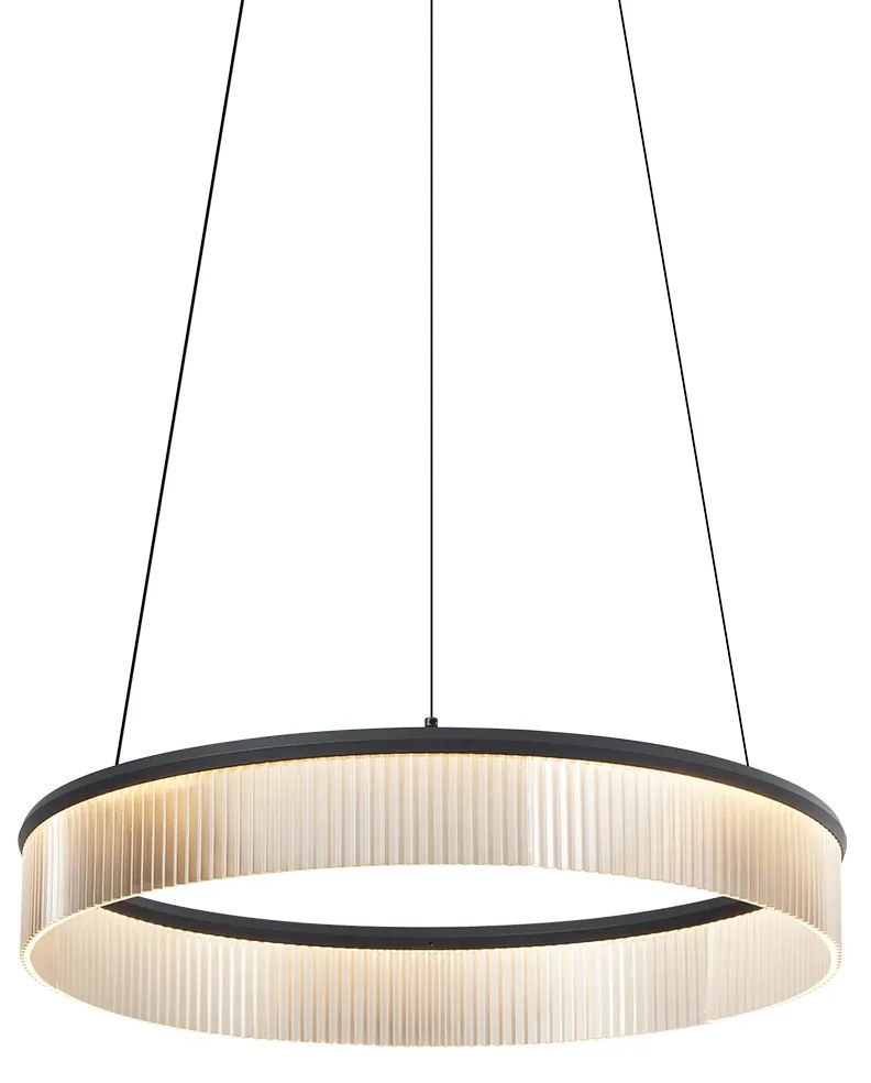 Moderné závesné svietidlo čierne 59cm vrátane LED 3-krokového stmievania - Anello Chandelier