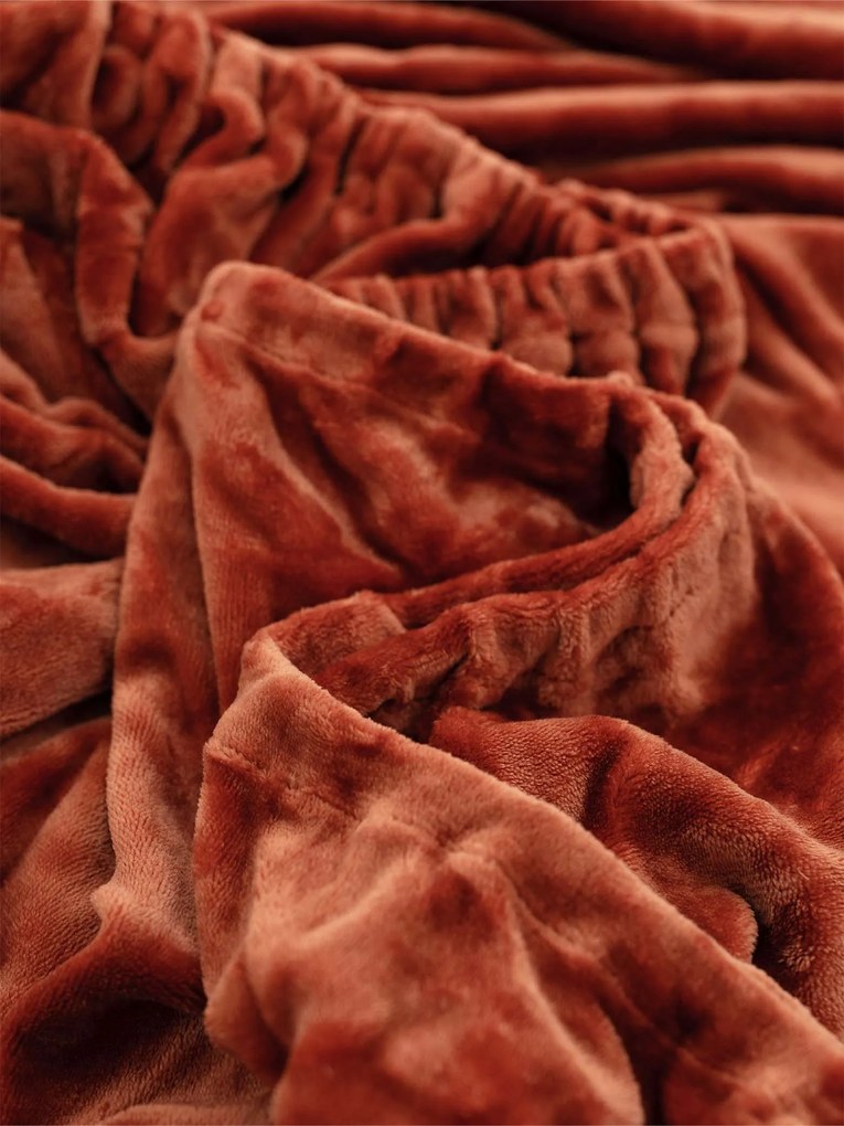 Plachta mikroplyš 200 × 200 cm – terakota