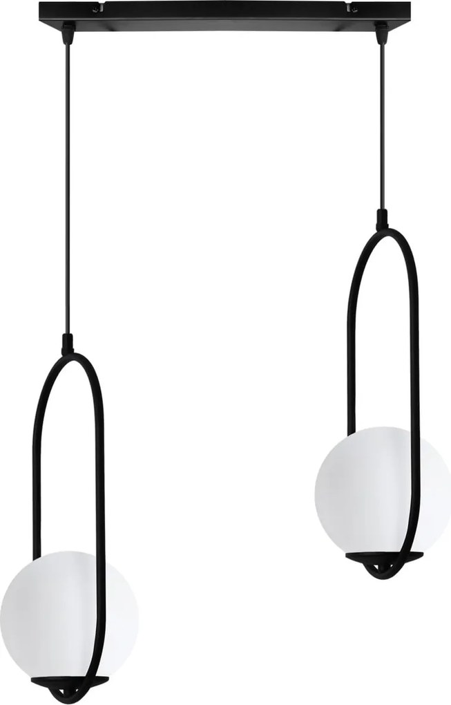 Závesné svietidlo Florence, 2x biele sklenené tienidlo, b, UI