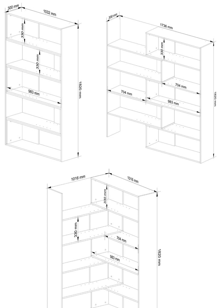 Regál Tivona (dub sonoma). Akcia -18%. Vlastná spoľahlivá doprava až k Vám domov. 1070828