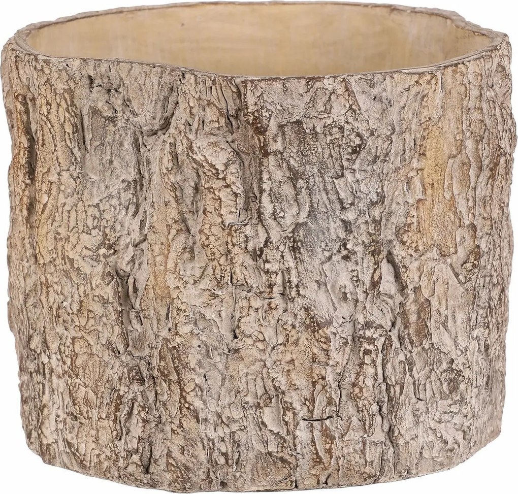 Obal na kvety imitácia drevenej kôry, 24 x 23 x 18 cm, betón, 24 cm