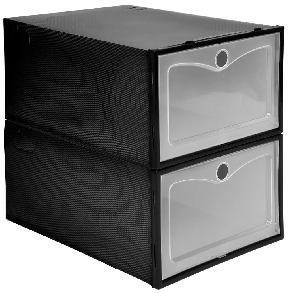 Súprava 10 ks boxov na topánky OSLO čierna