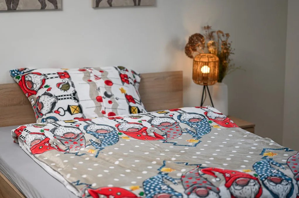 Mikroplyšové obliečky GNOME béžové Rozmer obliečky: 70 x 90 cm | 140 x 200 cm