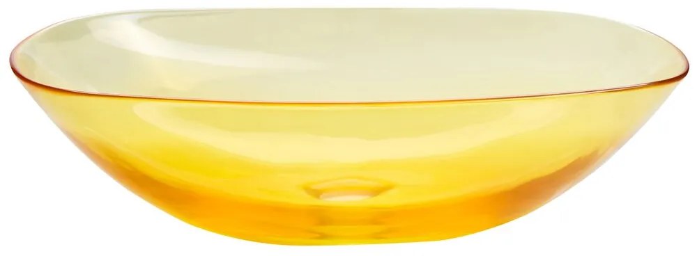 Umývadlo 54 x 36 cm žlté MOENGO Beliani
