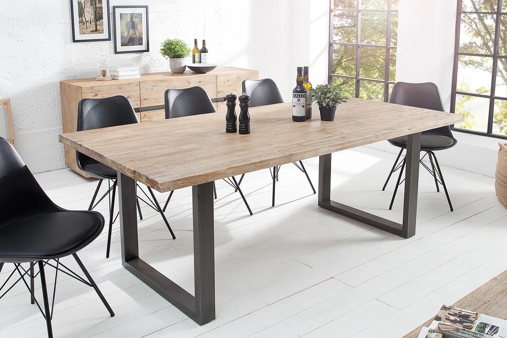 Bighome - Jedálenský stôl WOTANA 160 cm - prírodná, čierna