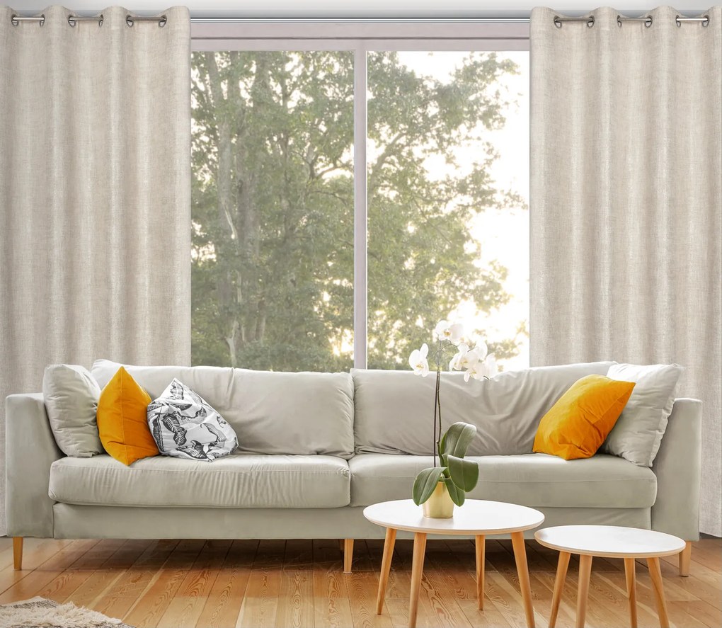 ZÁVES NA KRÚŽKOCH BLANKA 140X250 CM BÉŽOVÁ