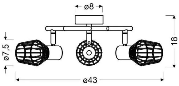 Bodové svietidlo VIKING 3xE14/40W/230V šedá