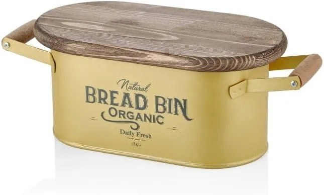 Dóza na chlieb v zlatej farbe The Mia Bread, dĺžka 41 cm
