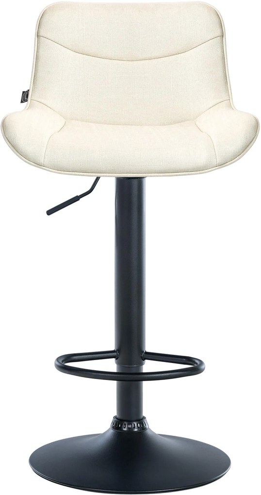 Design-Shop 2x Barová stolička Vonore - látka, čierny rám - Krémová