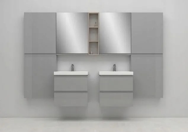 Cersanit Moduo, zrkadlová závesná skrinka 40x14x80 cm, antracitová matná, S590-071-DSM