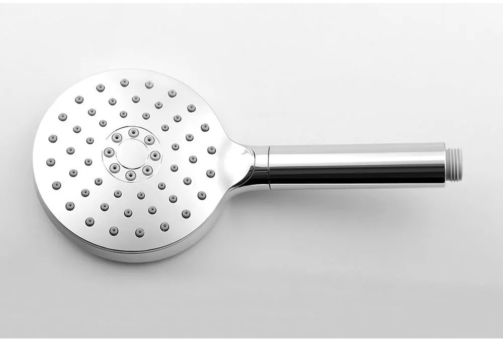 Plastová sprchová hlavica v lesklo striebornej farbe ø 12 cm – Sapho