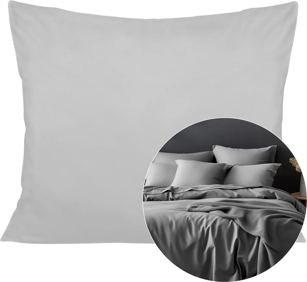SATÉNOVÁ OBLIEČKA NA VANKÚŠ 40X60 CM SIVÁ