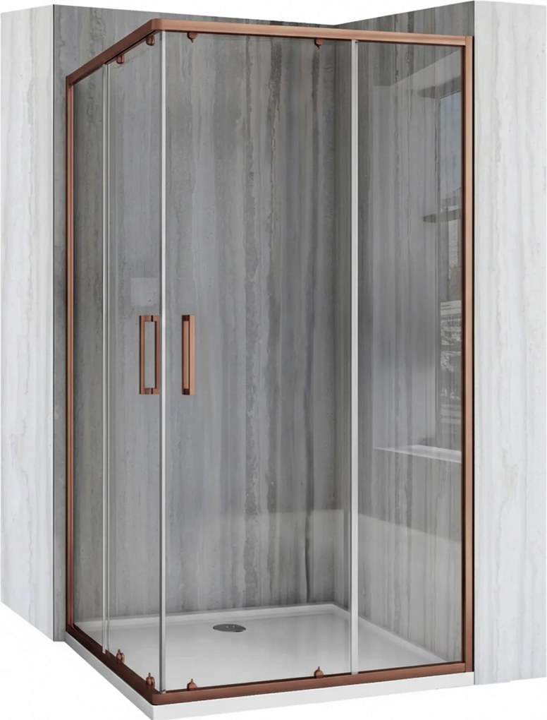 Rea City, sprchový kút s posuvnými dverami 100×90 cm, medená matná, REA-K6981
