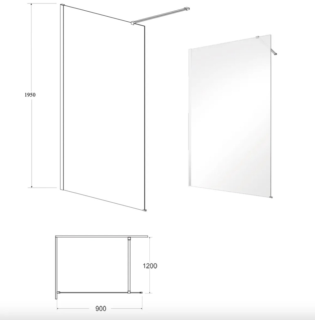 D‘Eluxe - SPRCHOVÉ ZÁSTENY - Sprchová zástena WALKER WH18C -120xcm sprchové zásteny Walk In číre 6 chróm univerzálna - ľavá/pravá 120cm 90 195 90x195