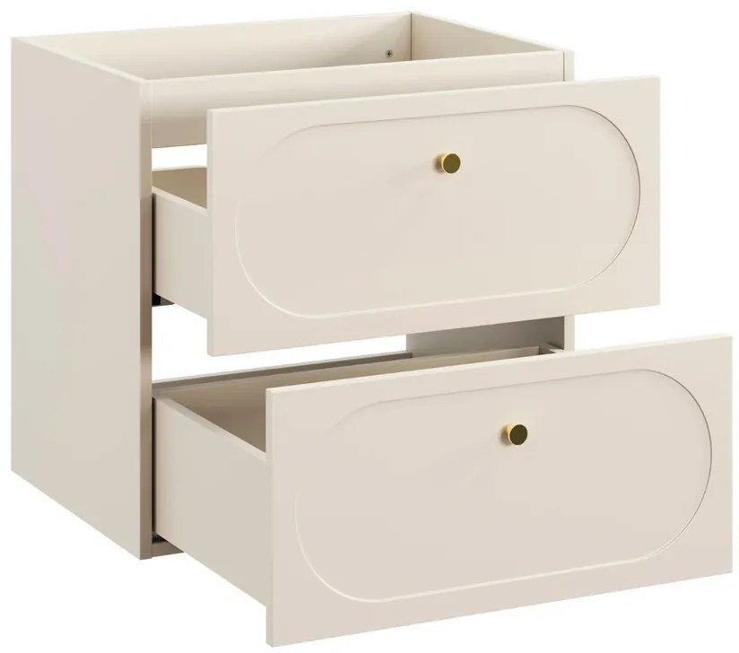 Kúpeľňová skrinka Donna Fly so zápustnými umývadlami 120 cm piesková