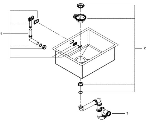 GROHE 31726SD0 - Kuchynský drez K700 550 × 450 mm nerez