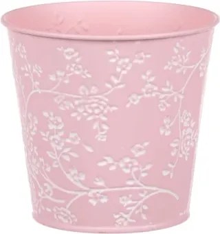 Obal na kvetináč ružový s bielymi ružami, 15,7 cm%