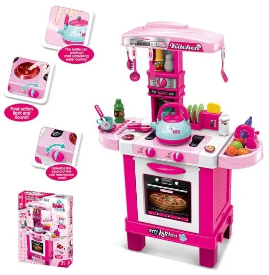 BABY MIX Detská kuchynka Baby Mix malý šéfkuchár ružová