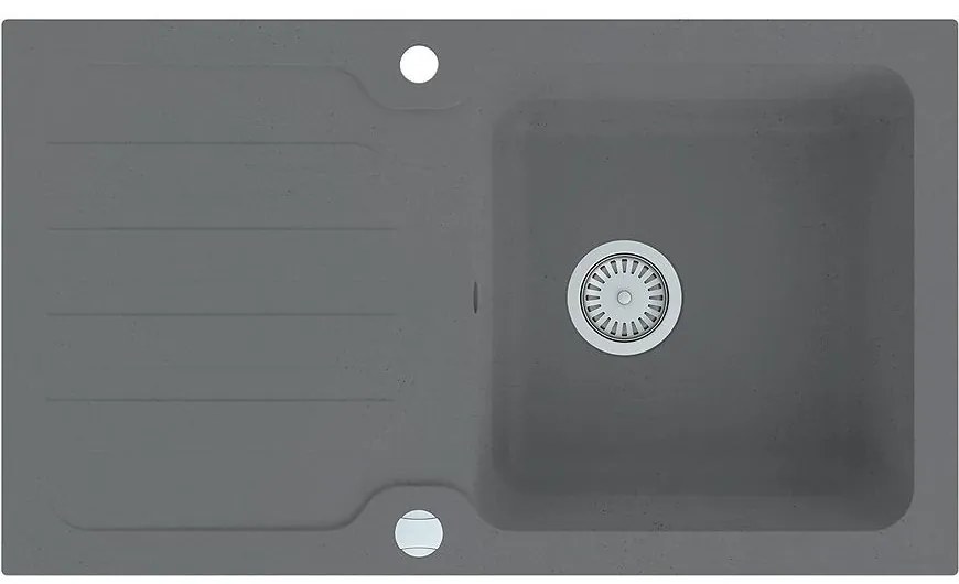 Granitový drez 1K 860x500 sivá