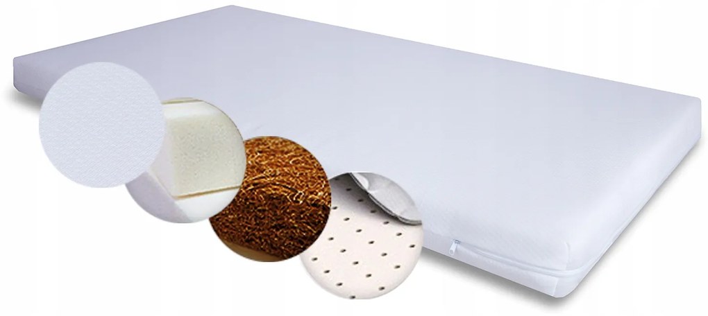 JAKS MATRAC DO POSTIEĽKY 120 X 60 LATEX PENA KOKOS