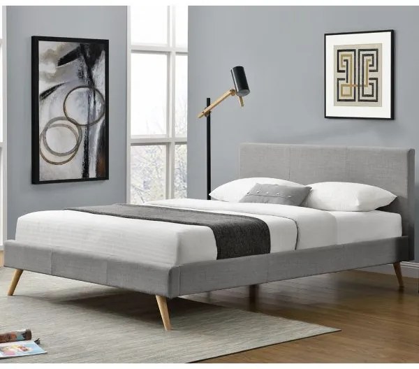 InternetovaZahrada - Čalúnená posteľ Toledo 140 x 200 cm - svetlošedá