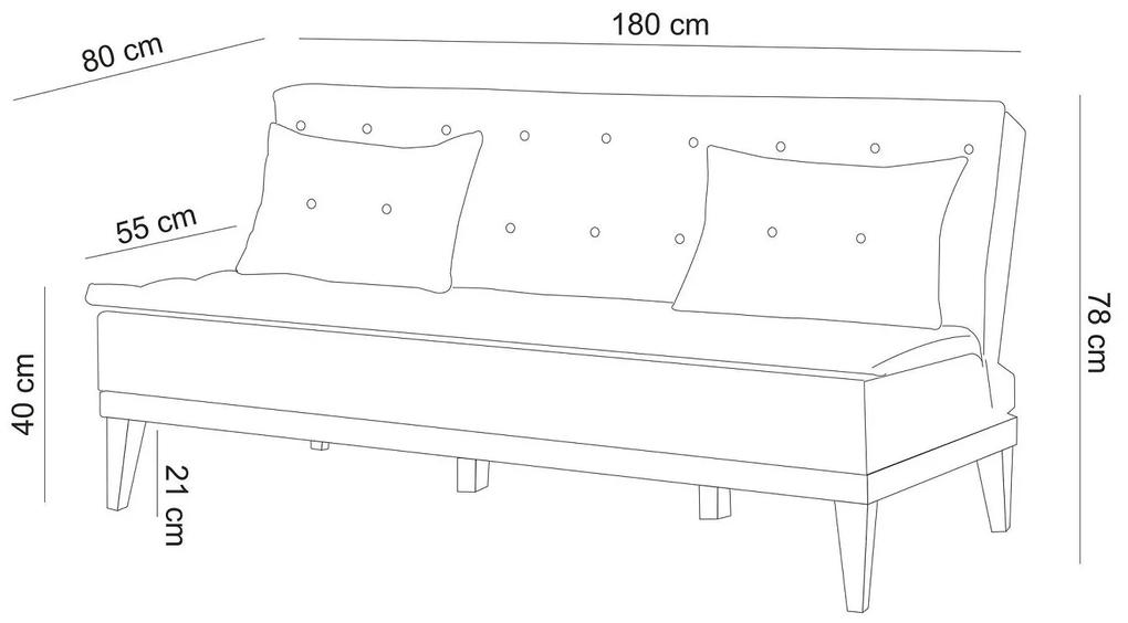 Dizajnová rozkladacia sedačka Rafiya 180 cm tmavomodrá