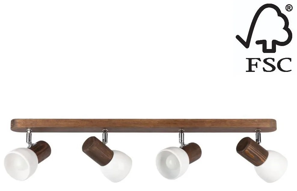 Spot-Light DO2225456 - Stropné bodové svietidlo NEL 4xE27/15W/230V borovica SP0925