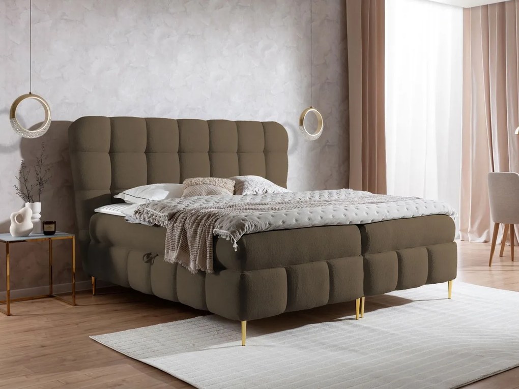 Manželská kontinentálna posteľ Tiloni, Rozmer postele: 140x200, Dostupné poťahy: Freya 210.07