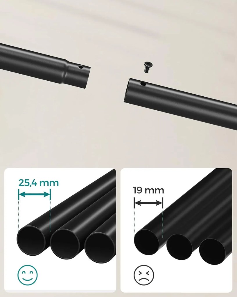 Pojazdný stojan na oblečenie Juraj čierny