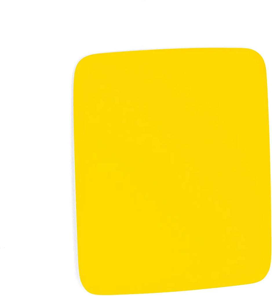 Sklenená magnetická tabuľa Stella so zaoblenými rohmi, 500x500 mm, žltá