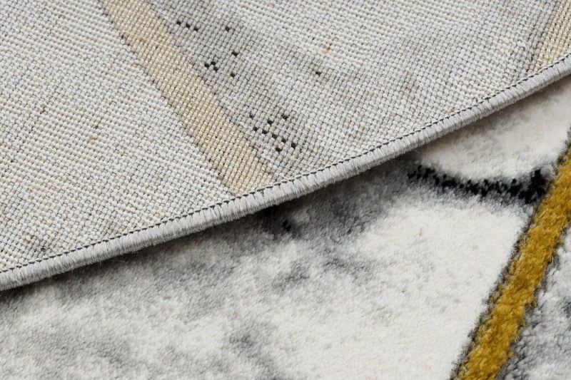 Dywany Łuszczów, Kusový koberec Emerald 1020 black and gold kruh, 120x120 (priemer) kruh, čiernobiela, obývacia izba