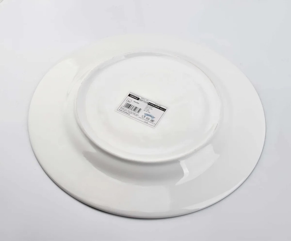 Porcelánový tanier SIMPLE plytký biely