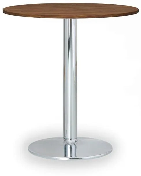 Konferenčný stolík FILIP II, priemer 800 mm, chrómovaná podnož, doska orech